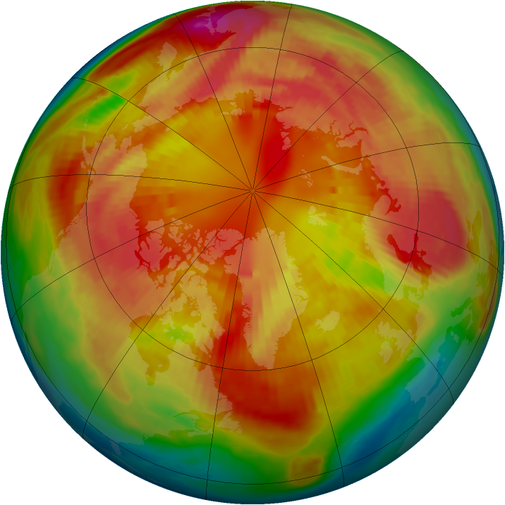 Arctic ozone map for 02 March 1987